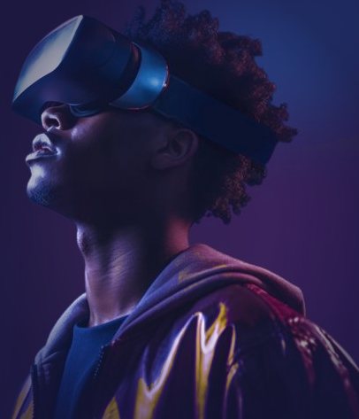 Player wearing a VR headset